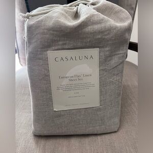 Casaluna European Flax Linen Sheet Set - King - NWT Natural Beige